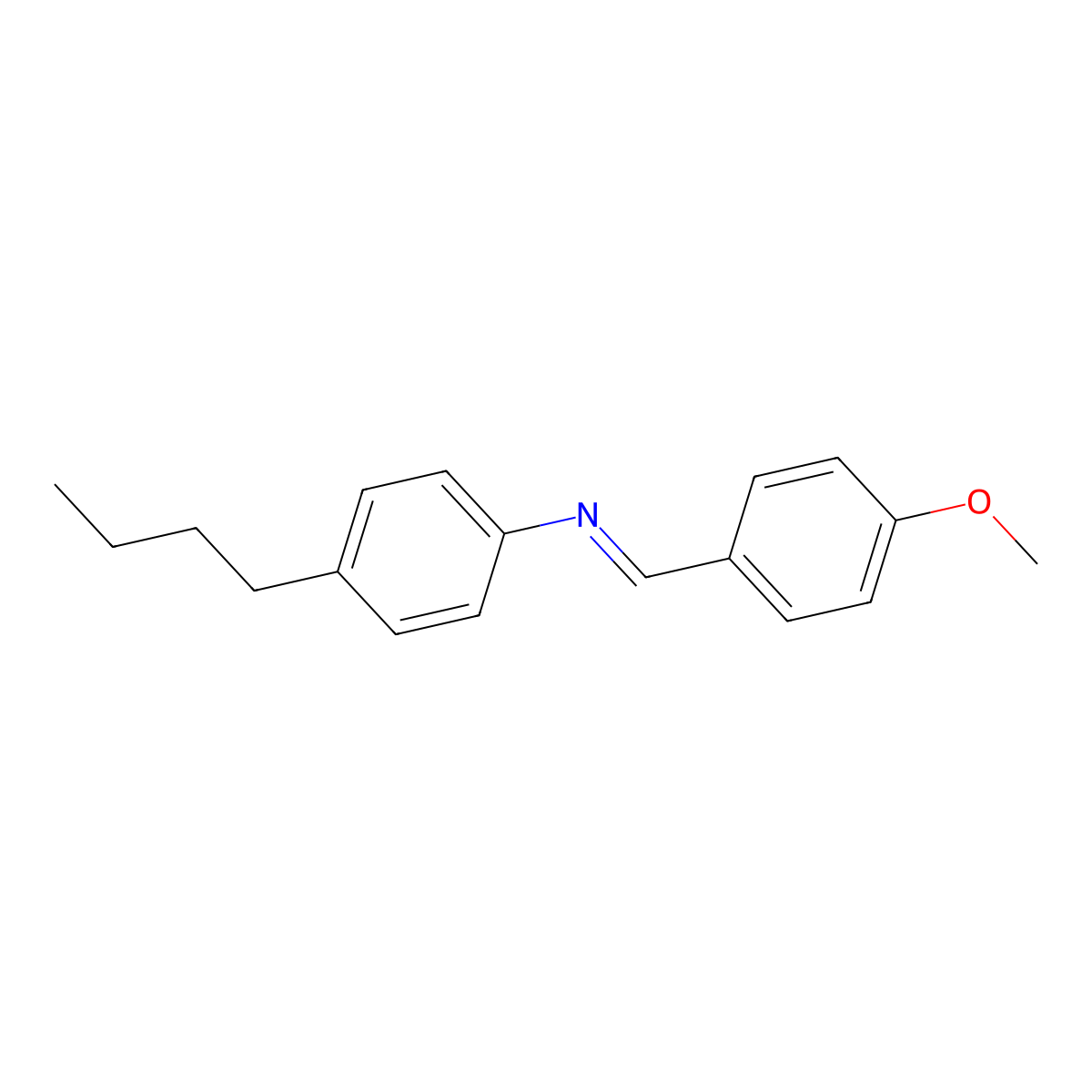 (p-Methoxybenzylidene)-p-butylaniline molecular structure, CAS 26227-73-6