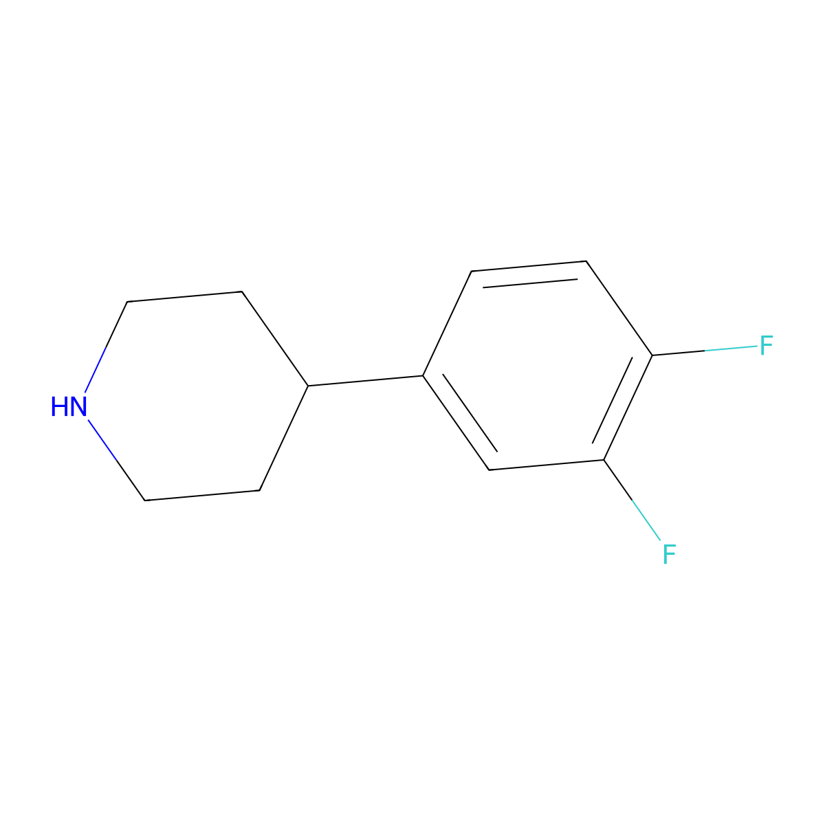 4-(3,4-Difluorophenyl)piperidine molecular structure, CAS 262272-56-0