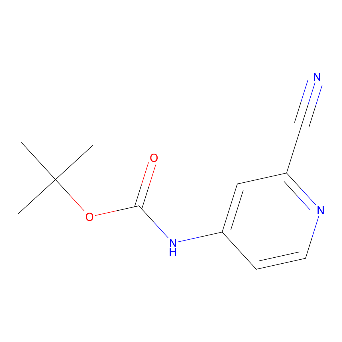 tert-Butyl (2-cyanopyridin-4-yl)carbamate molecular structure, CAS 262295-94-3