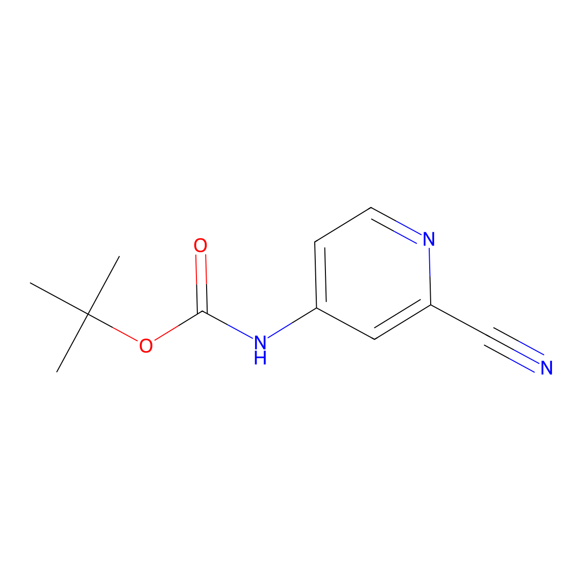 tert-Butyl (2-cyanopyridin-4-yl)carbamate molecular structure, CAS 262295-94-3