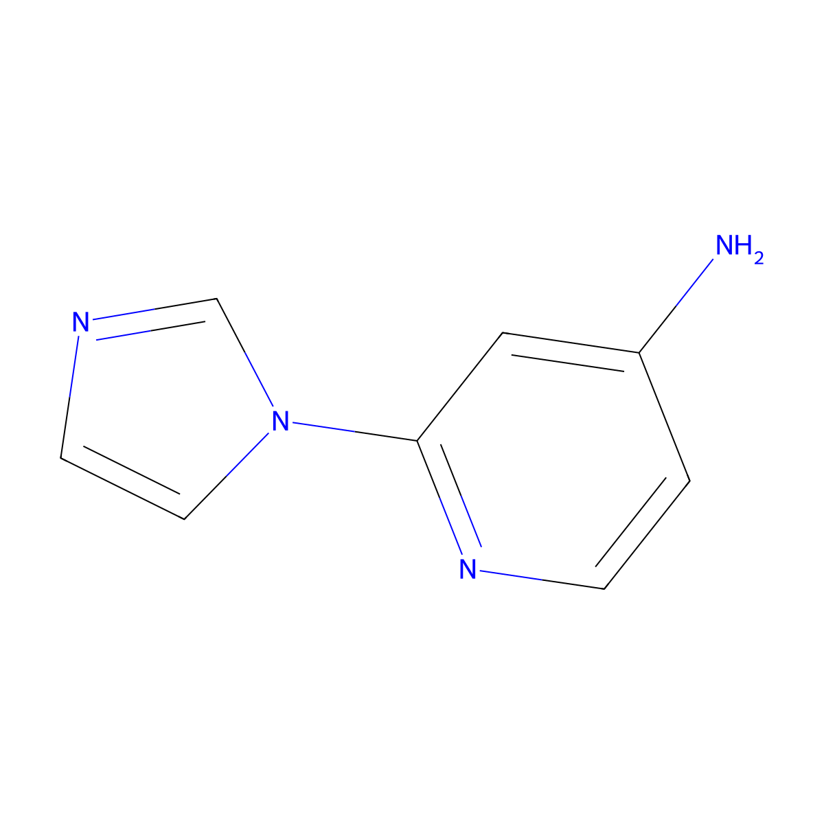 2-(1H-imidazol-1-yl)pyridin-4-amine molecular structure, CAS 262295-99-8