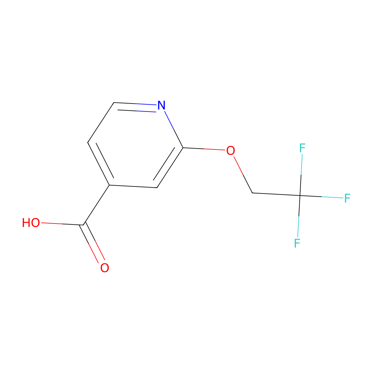 2-(2,2,2-Trifluoroethoxy)pyridine-4-carboxylic acid molecular structure, CAS 262296-01-5