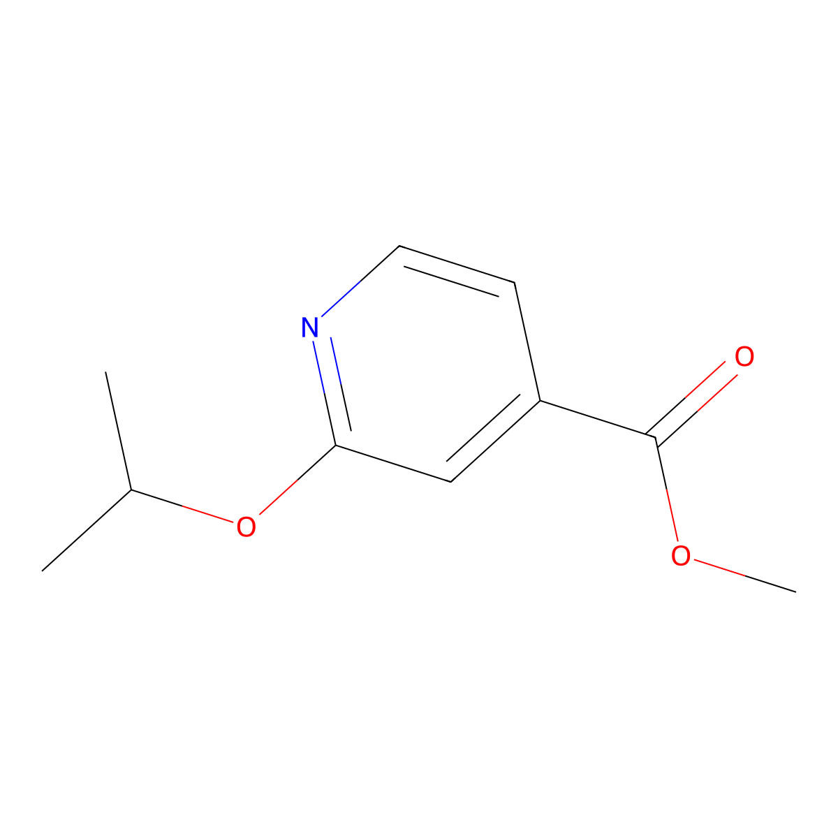 Methyl 2-(propan-2-yloxy)pyridine-4-carboxylate molecular structure, CAS 262296-04-8