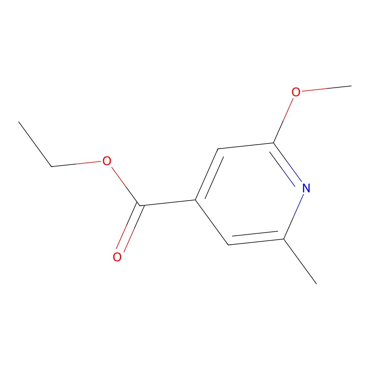 Ethyl 2-methoxy-6-methylisonicotinate molecular structure, CAS 262296-07-1