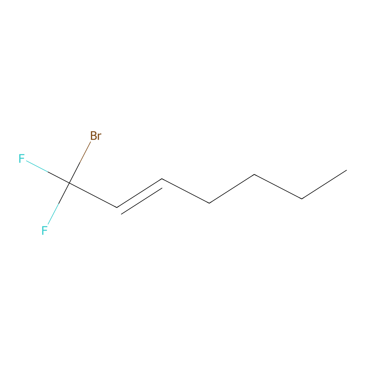 (2E)-1-Bromo-1,1-difluorohept-2-ene molecular structure, CAS 262296-38-8