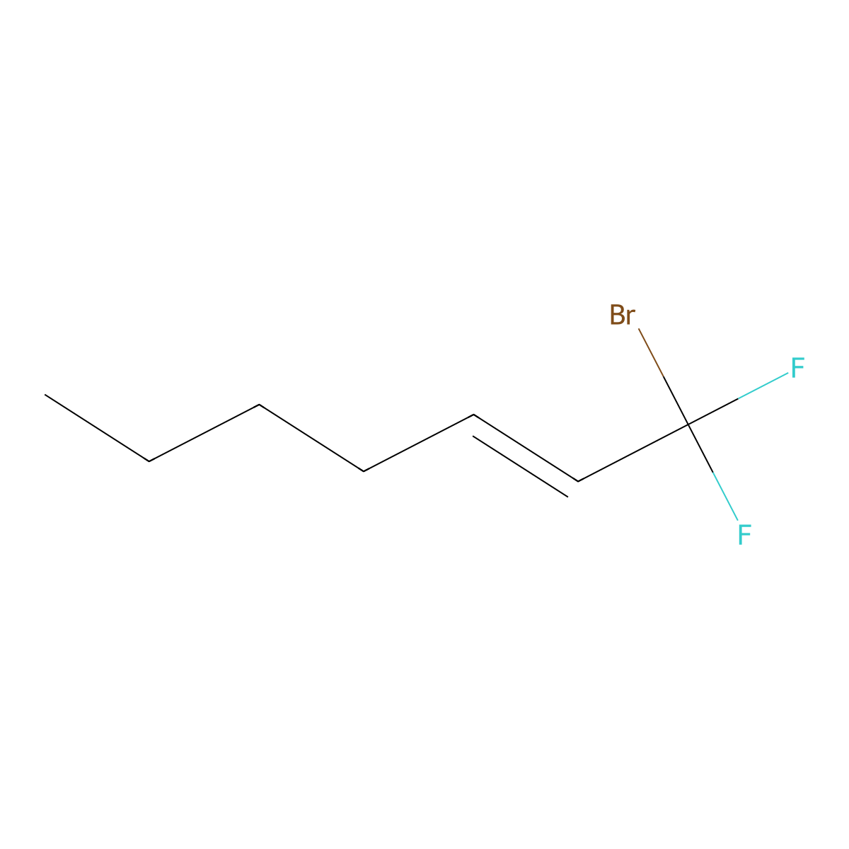 (2E)-1-Bromo-1,1-difluorohept-2-ene molecular structure, CAS 262296-38-8