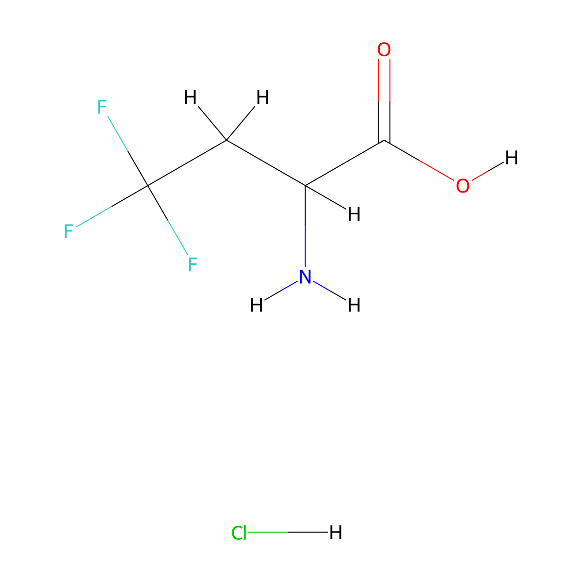 2-Amino-4,4,4-trifluorobutanoic acid hydrochloride molecular structure, CAS 262296-39-9