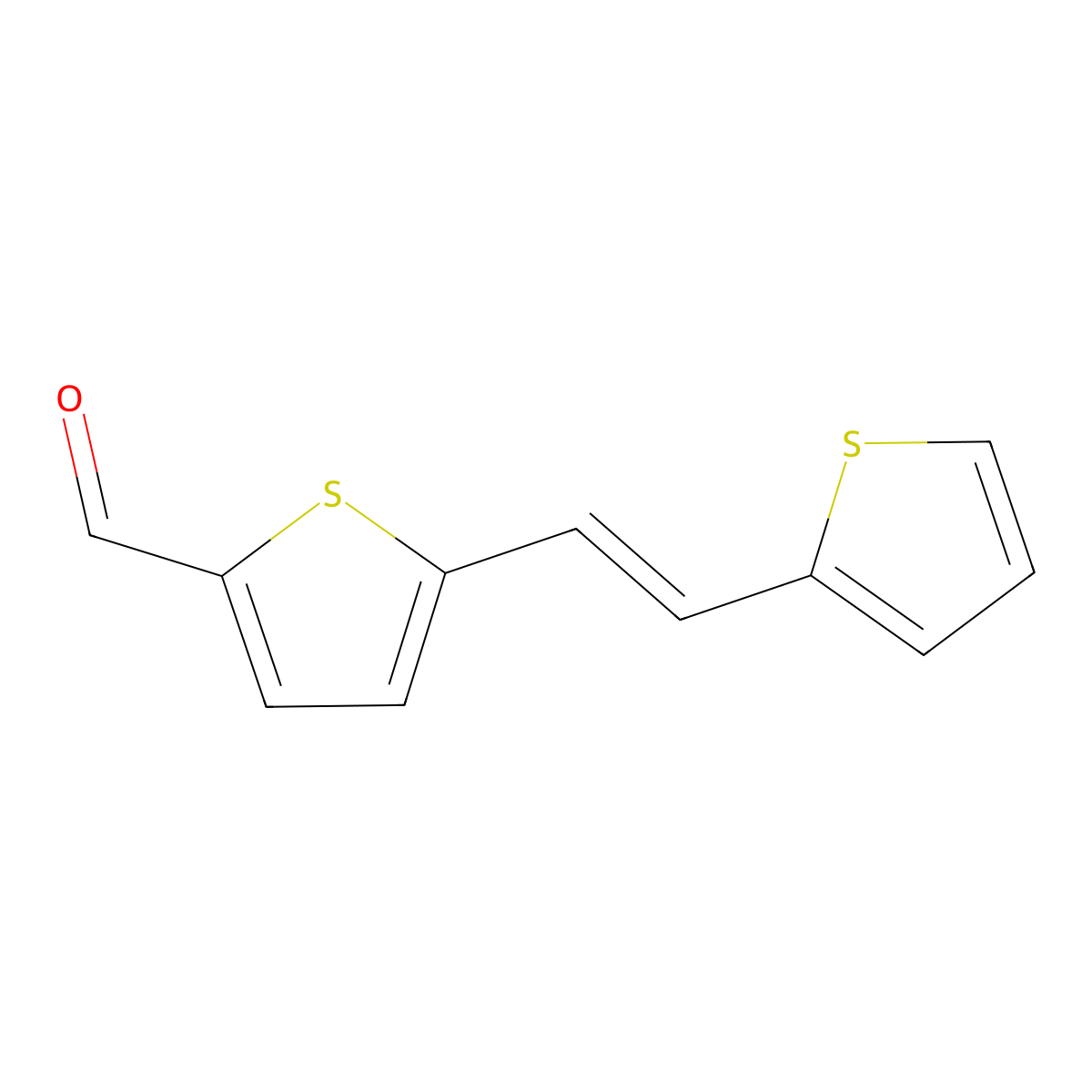 2-Thiophenecarboxaldehyde, 5-[(1E)-2-(2-thienyl)ethenyl]- molecular structure, CAS 26231-78-7