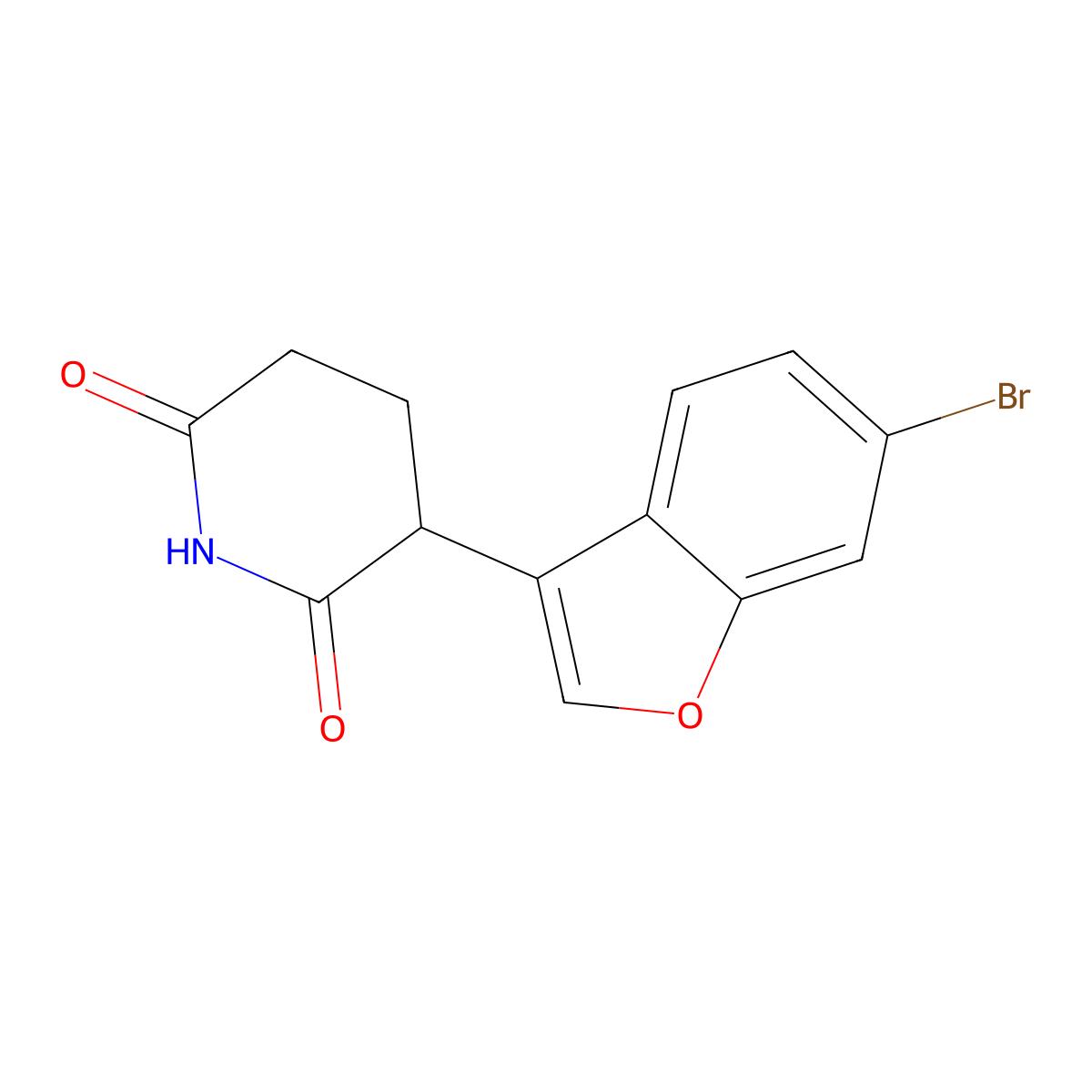 3-(6-Bromobenzofuran-3-YL)piperidine-2,6-dione molecular structure, CAS 2623101-32-4