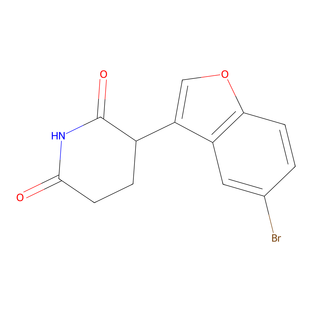 3-(5-Bromobenzofuran-3-YL)piperidine-2,6-dione molecular structure, CAS 2623101-33-5