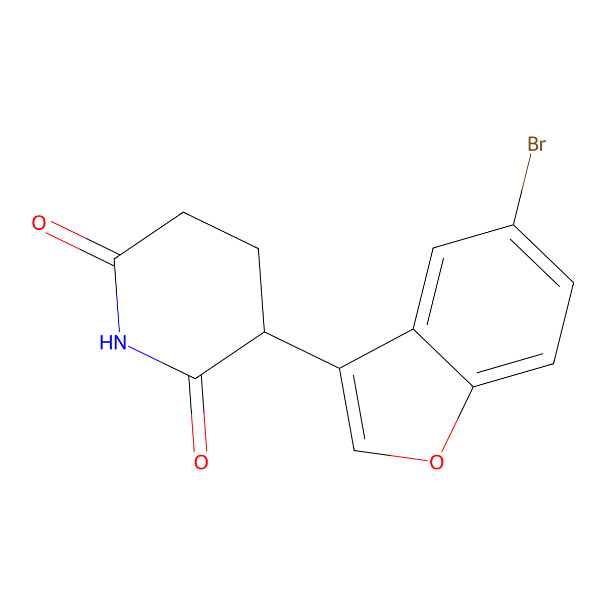 3-(5-Bromobenzofuran-3-YL)piperidine-2,6-dione molecular structure, CAS 2623101-33-5