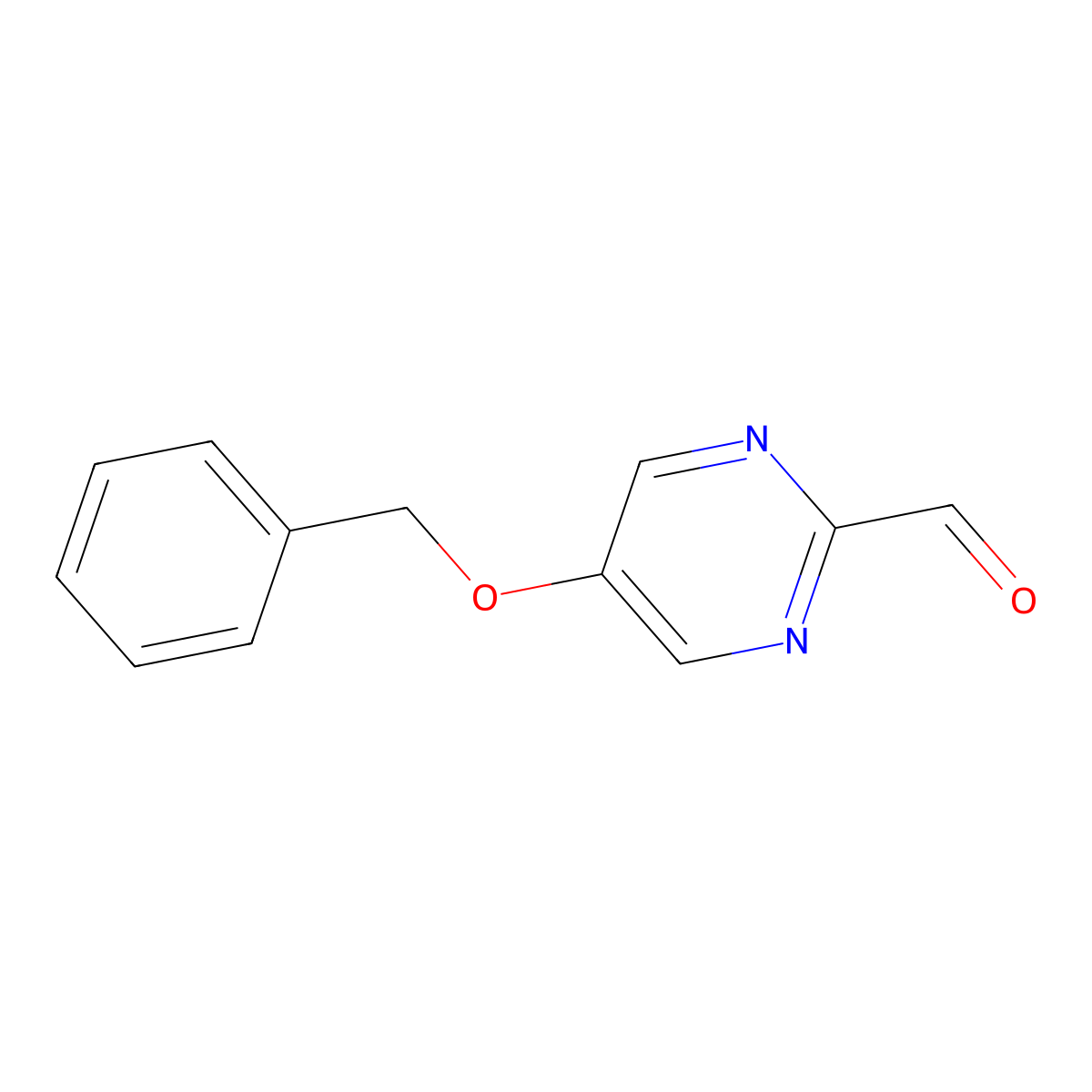 5-(Benzyloxy)pyrimidine-2-carbaldehyde molecular structure, CAS 2623194-22-7
