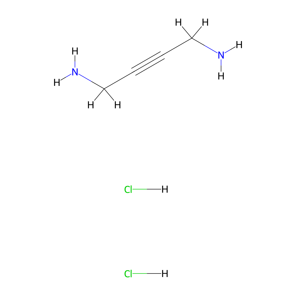 But-2-yne-1,4-diamine dihydrochloride molecular structure, CAS 26232-80-4