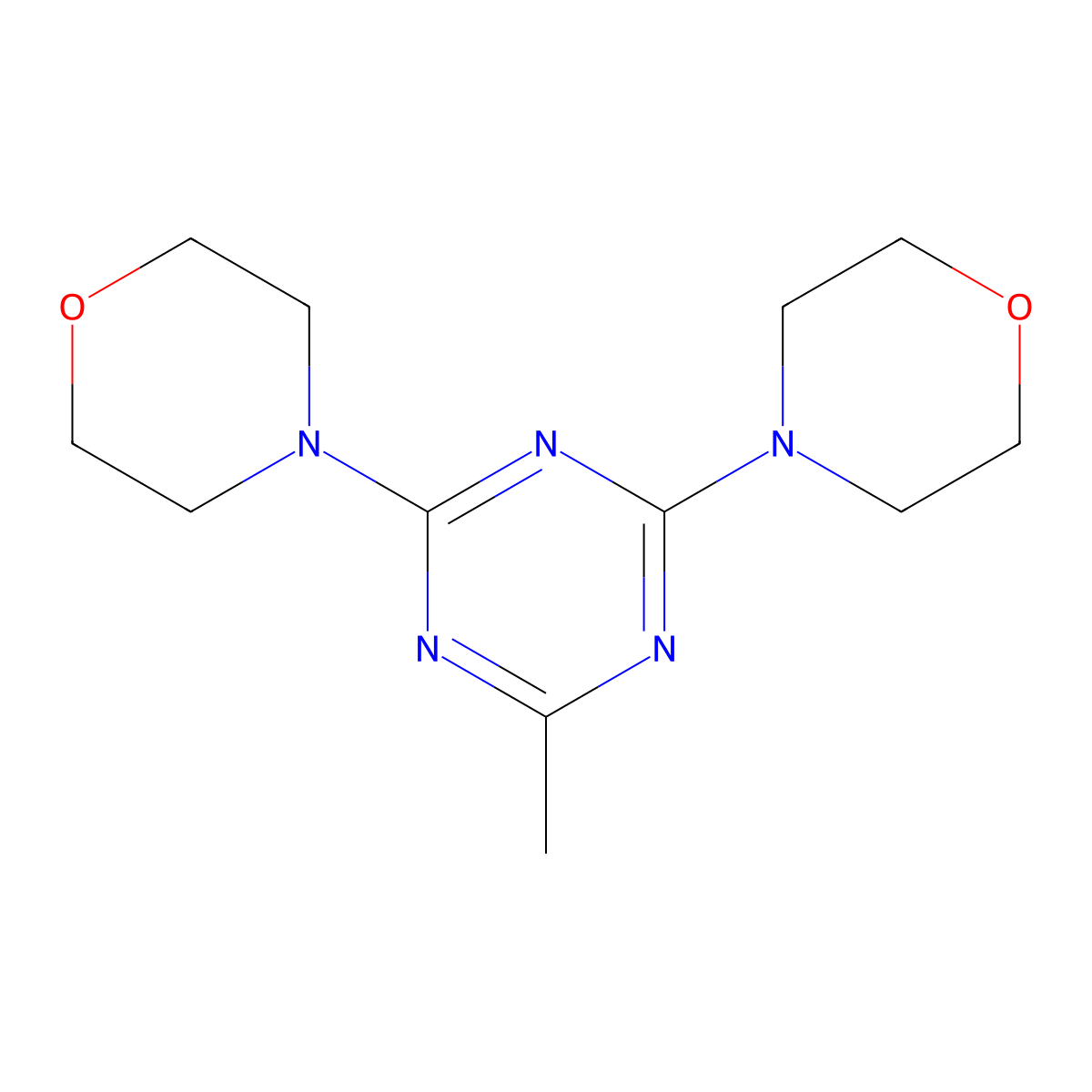 s-Triazine, 2,4-dimorpholino-6-methyl- molecular structure, CAS 26234-42-4