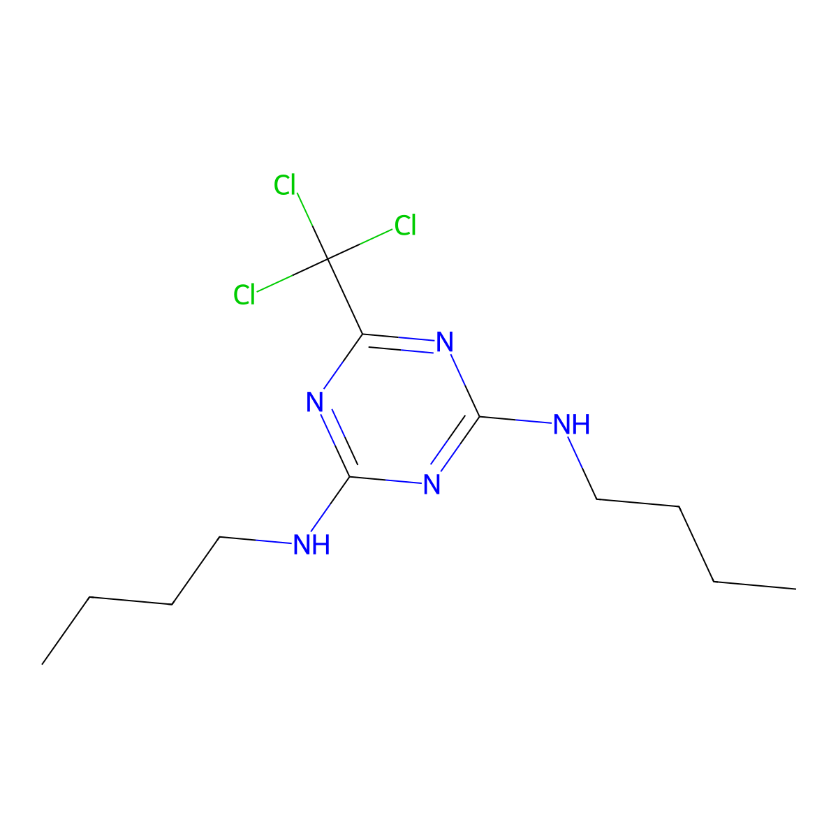 2-N,4-N-dibutyl-6-(trichloromethyl)-1,3,5-triazine-2,4-diamine molecular structure, CAS 26234-99-1