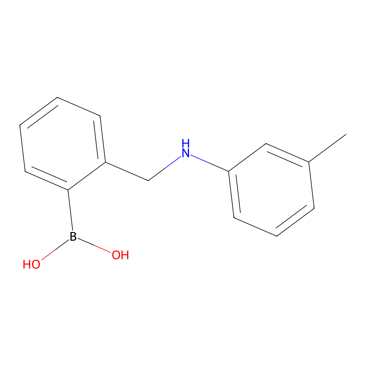 (2-((m-Tolylamino)methyl)phenyl)boronic acid molecular structure, CAS 262352-25-0