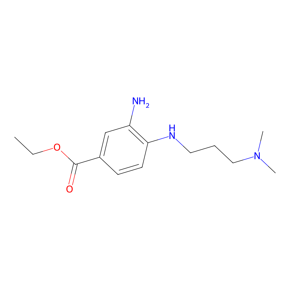 Ethyl 3-amino-4-[[3-(dimethylamino)propyl]amino]benzoate molecular structure, CAS 262357-41-5