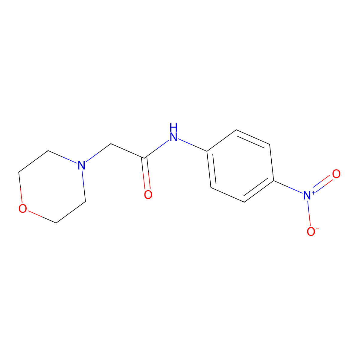 2-Morpholin-4-yl-N-(4-nitro-phenyl)-acetamide molecular structure, CAS 262368-13-8