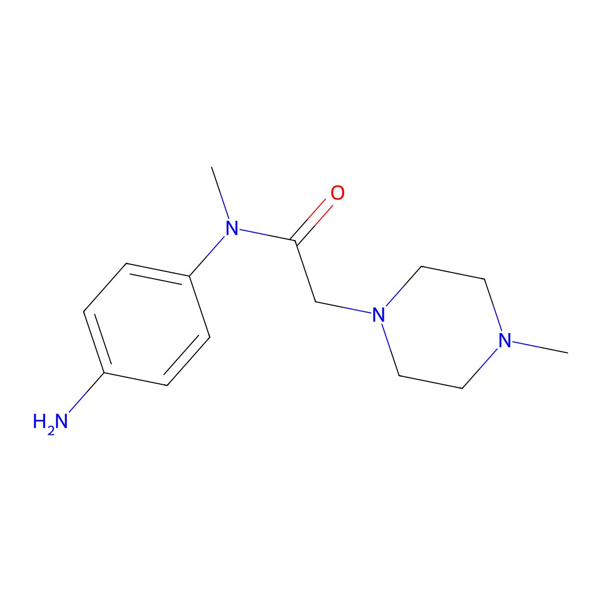 N-(4-aminophenyl)-N-methyl-2-(4-methylpiperazin-1-yl)acetamide molecular structure, CAS 262368-30-9