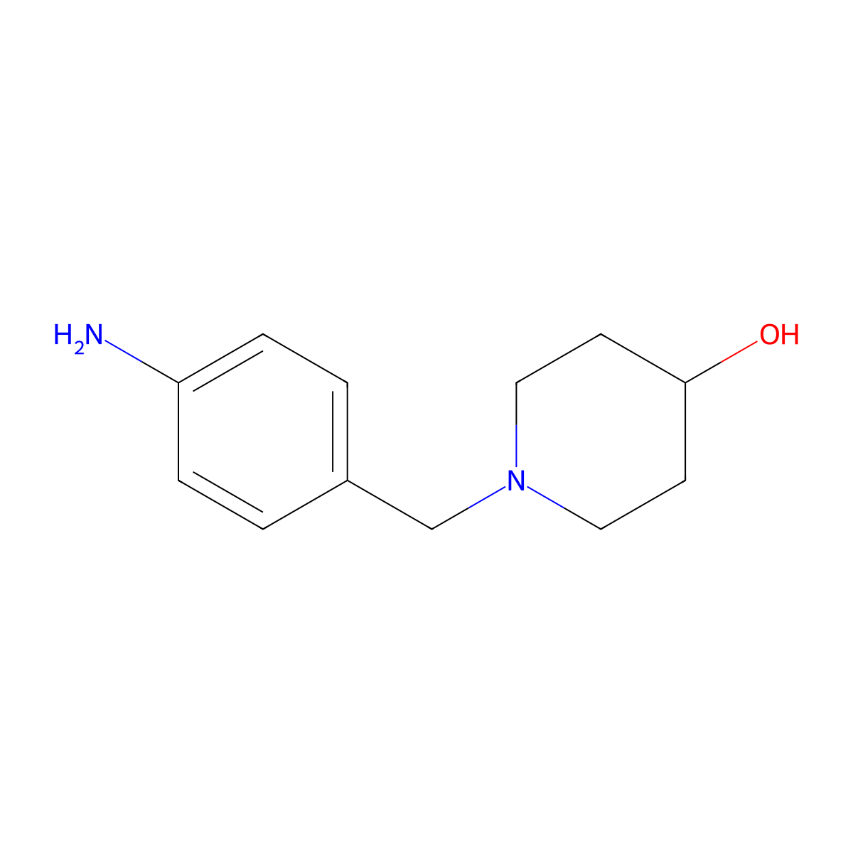 1-[(4-Aminophenyl)methyl]piperidin-4-ol molecular structure, CAS 262368-63-8