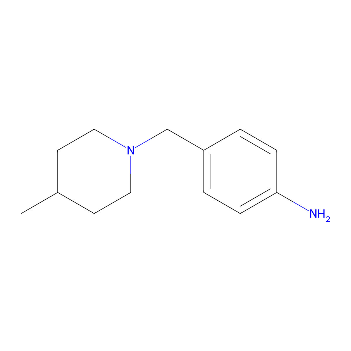 4-[(4-Methylpiperidin-1-yl)methyl]aniline molecular structure, CAS 262368-64-9