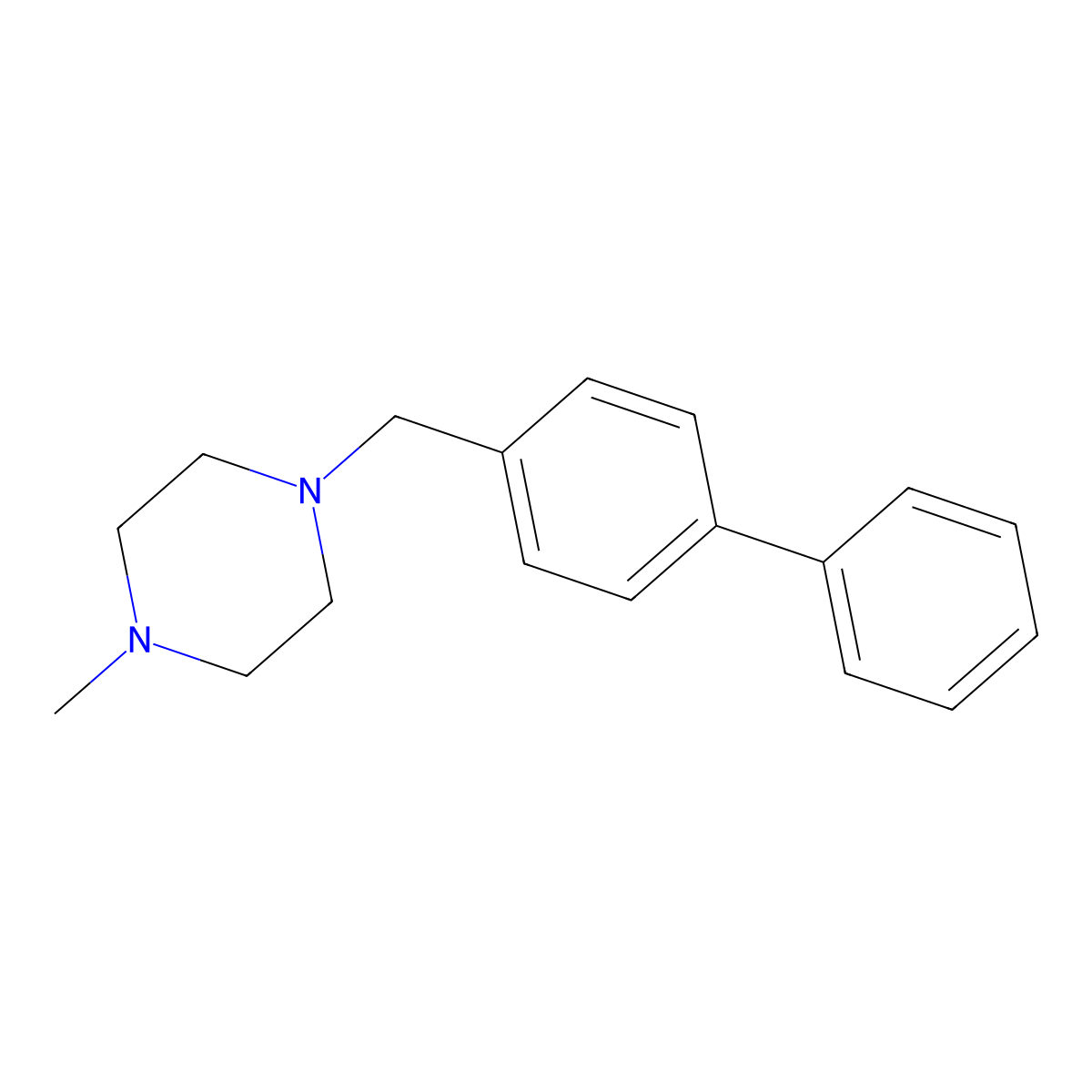 1-Methyl-4-[(4-phenylphenyl)methyl]piperazine molecular structure, CAS 262371-20-0