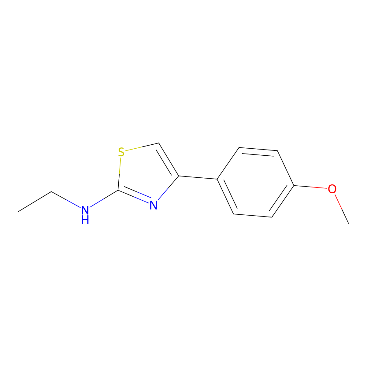 N-ethyl-4-(4-methoxyphenyl)-1,3-thiazol-2-amine molecular structure, CAS 262372-92-9