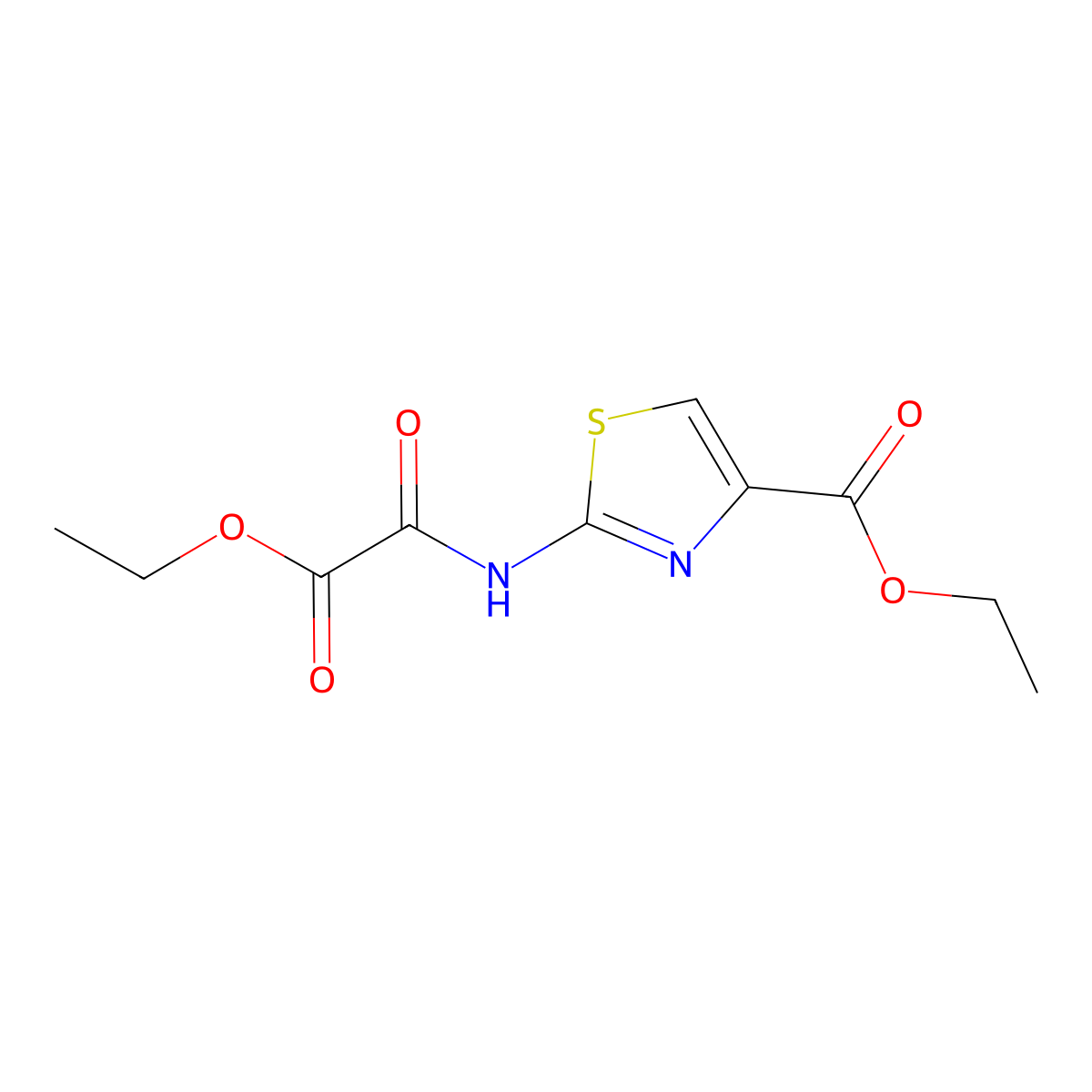 Ethyl 2-{[ethoxy(oxo)acetyl]amino}-1,3-thiazole-4-carboxylate molecular structure, CAS 262372-95-2