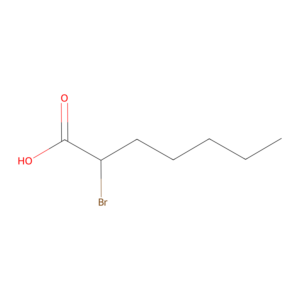 2-Bromoheptanoic acid molecular structure, CAS 2624-01-3