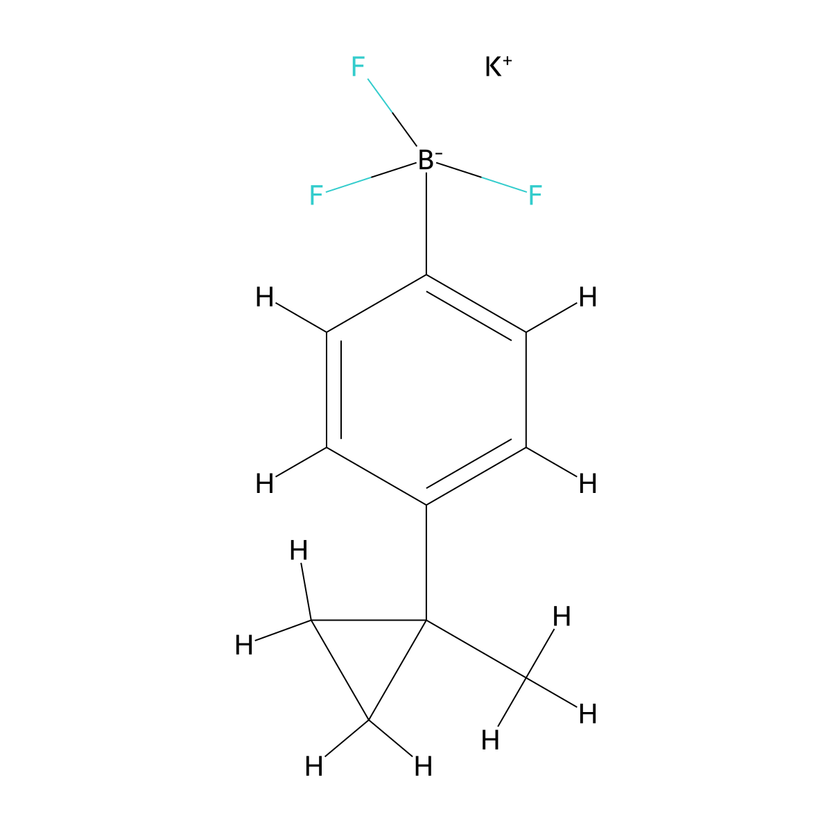 Potassium trifluoro[4-(1-methylcyclopropyl)phenyl]boranuide molecular structure, CAS 2624098-73-1