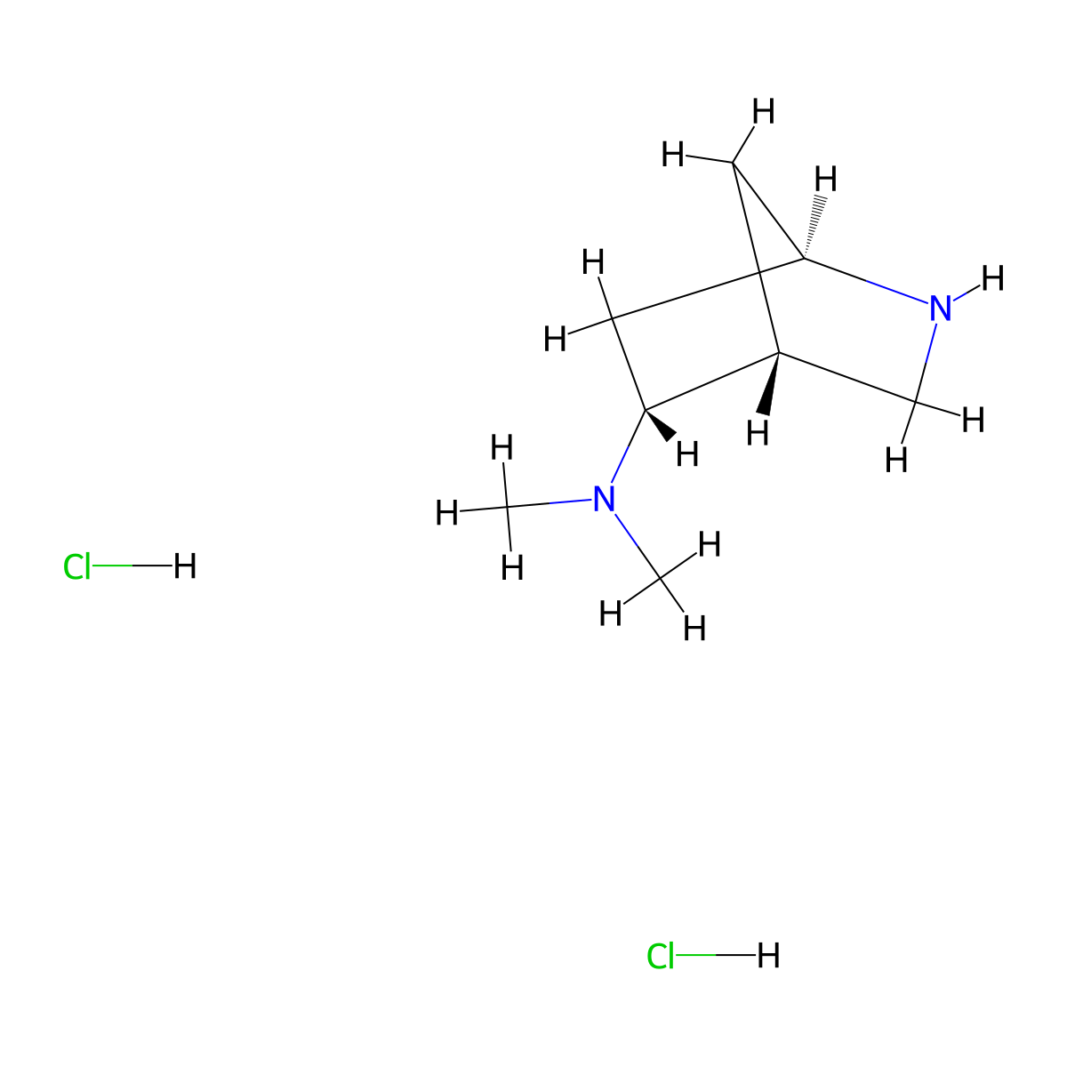 rac-(1R,4R,5R)-N,N-dimethyl-2-azabicyclo[2.2.1]heptan-5-amine dihydrochloride molecular structure, CAS 2624108-32-1