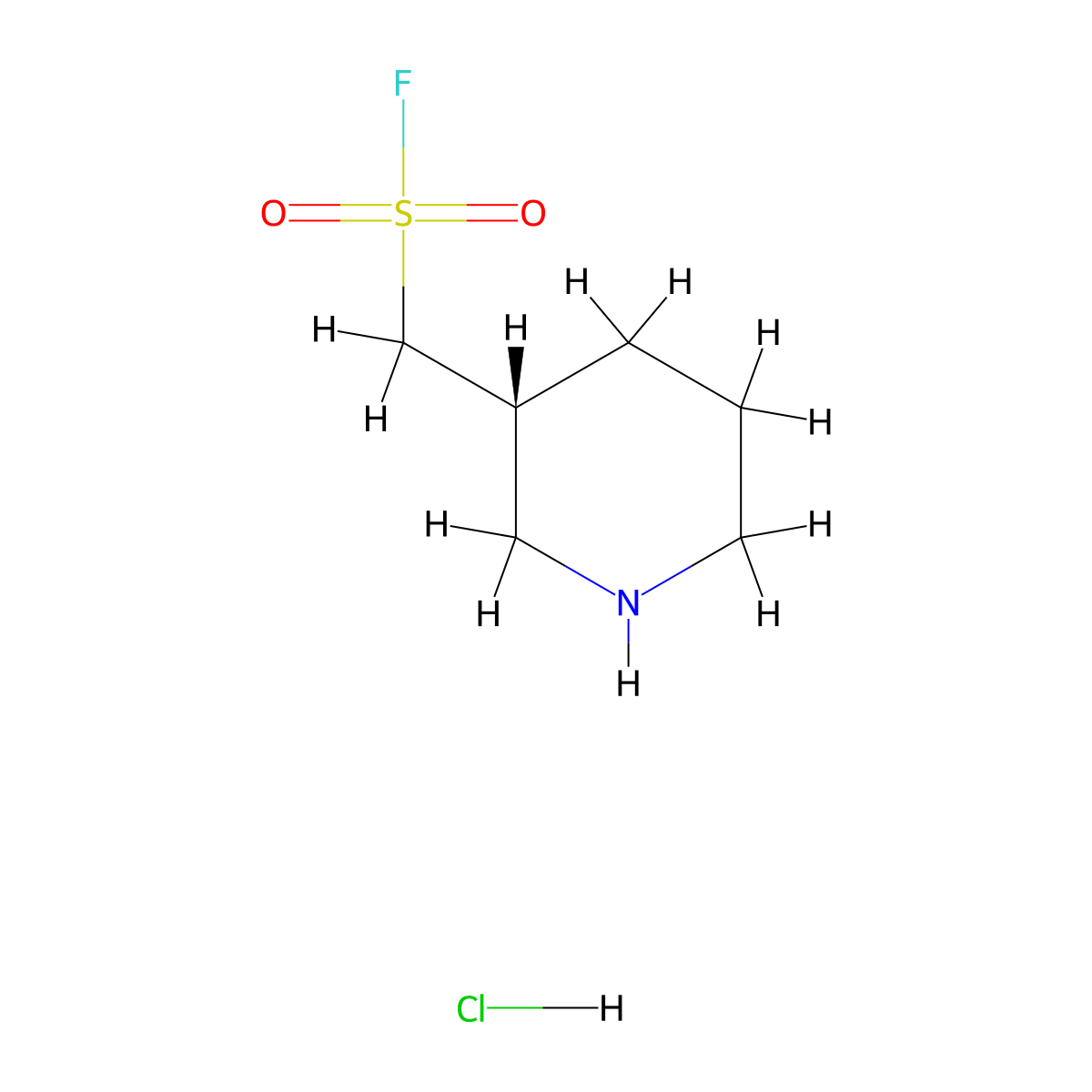 [(3R)-piperidin-3-yl]methanesulfonyl fluoride hydrochloride molecular structure, CAS 2624108-40-1