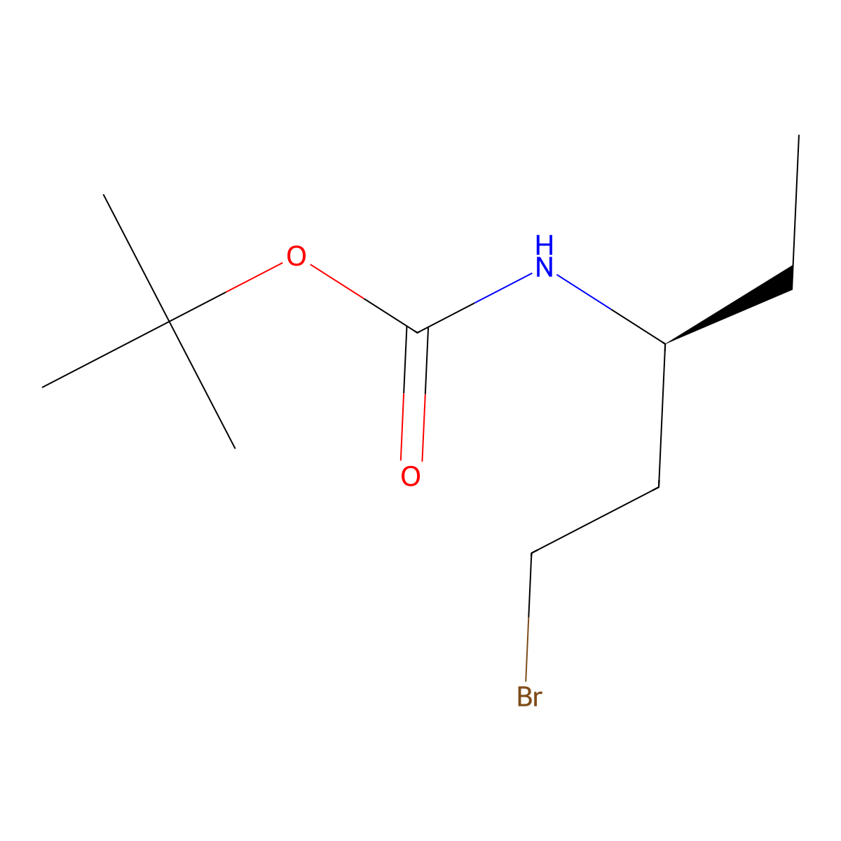 tert-butyl N-[(3S)-1-bromopentan-3-yl]carbamate molecular structure, CAS 2624108-41-2