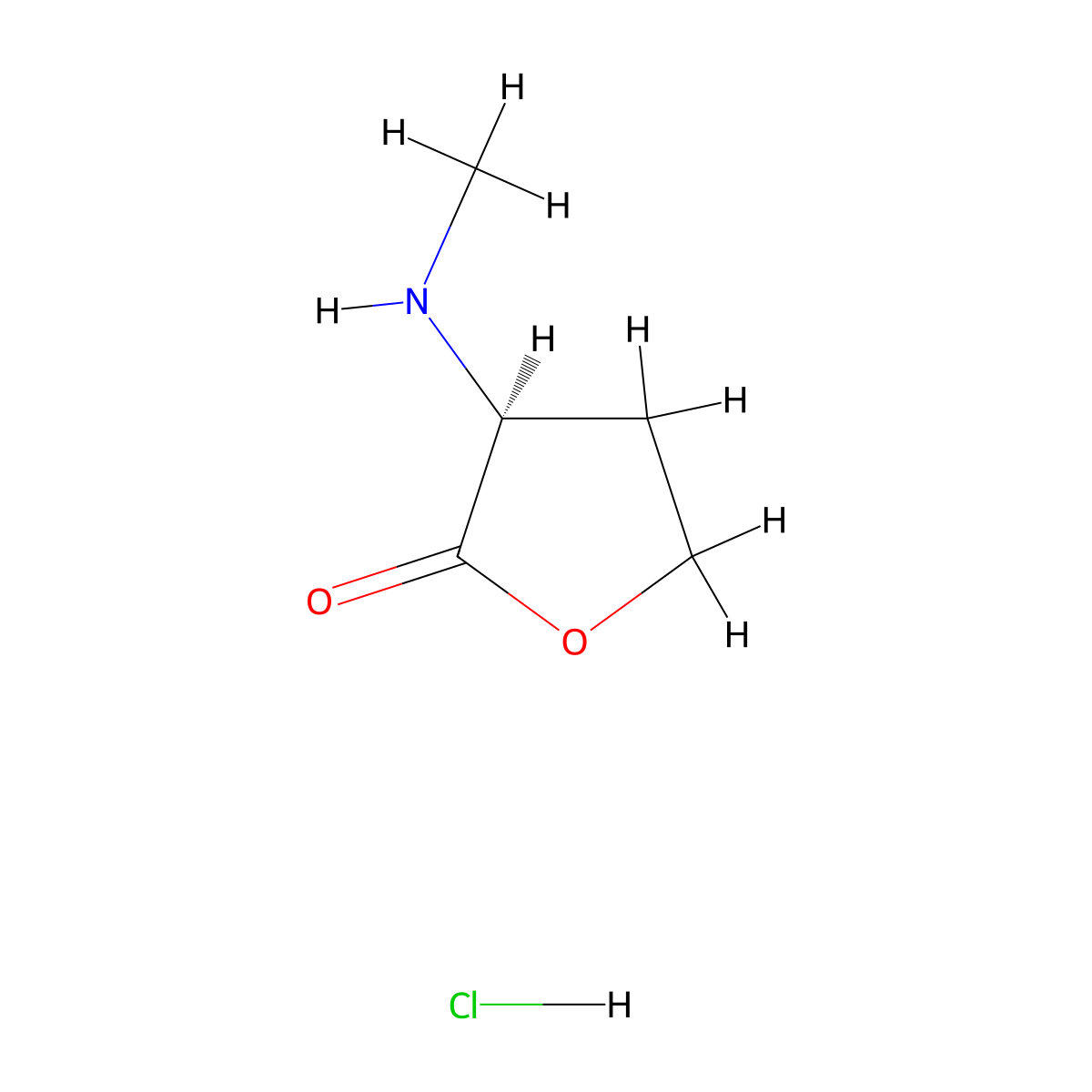 (3S)-3-(methylamino)oxolan-2-one hydrochloride molecular structure, CAS 2624108-42-3