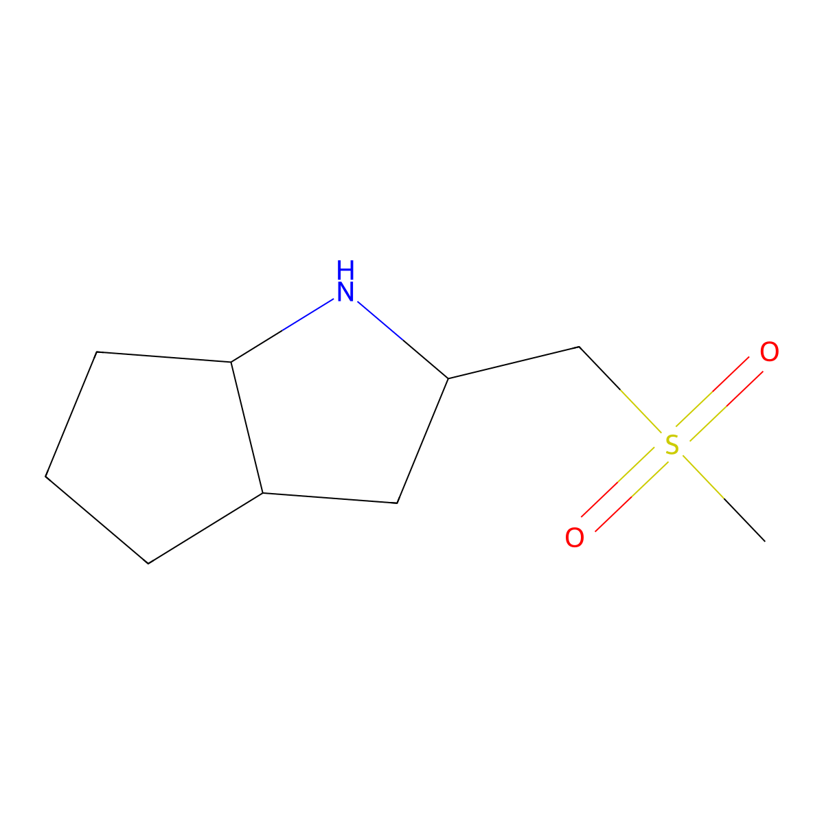 (2S,3aS,6aS)-2-(methanesulfonylmethyl)-octahydrocyclopenta[b]pyrrole molecular structure, CAS 2624108-54-7