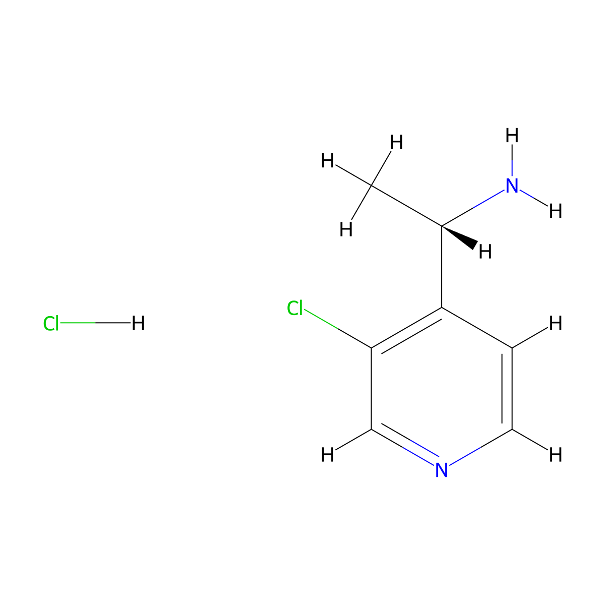 (1S)-1-(3-chloropyridin-4-yl)ethan-1-amine hydrochloride molecular structure, CAS 2624108-60-5