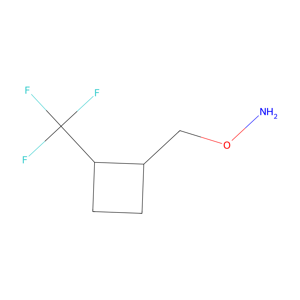 rac-O-{[(1R,2R)-2-(trifluoromethyl)cyclobutyl]methyl}hydroxylamine molecular structure, CAS 2624108-67-2