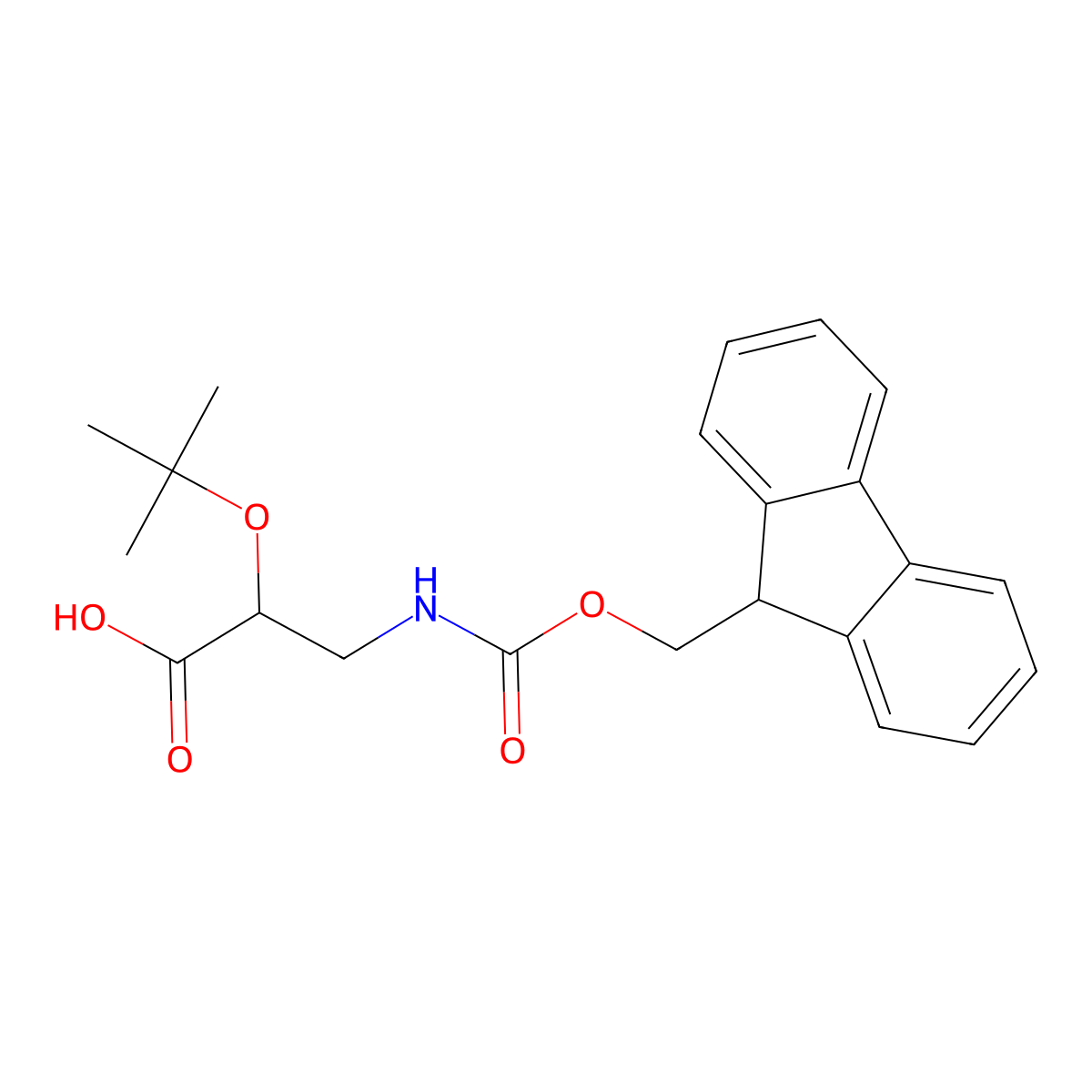(2R)-2-(tert-butoxy)-3-({[(9H-fluoren-9-yl)methoxy]carbonyl}amino)propanoic acid molecular structure, CAS 2624108-70-7