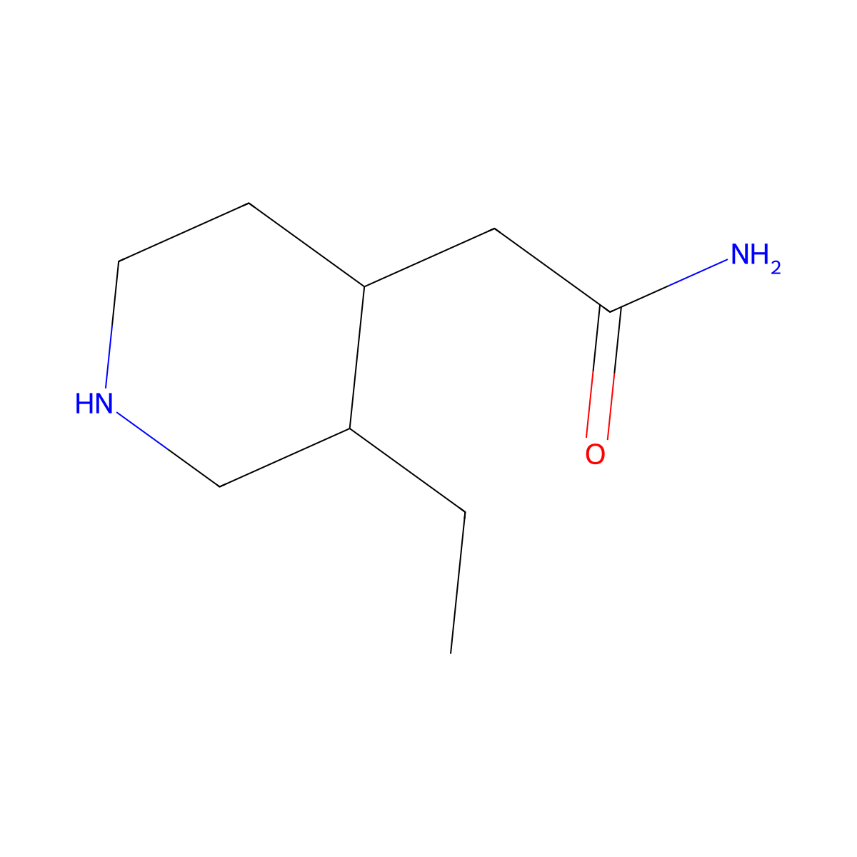 2-[(3R,4S)-3-ethylpiperidin-4-yl]acetamide molecular structure, CAS 2624108-74-1