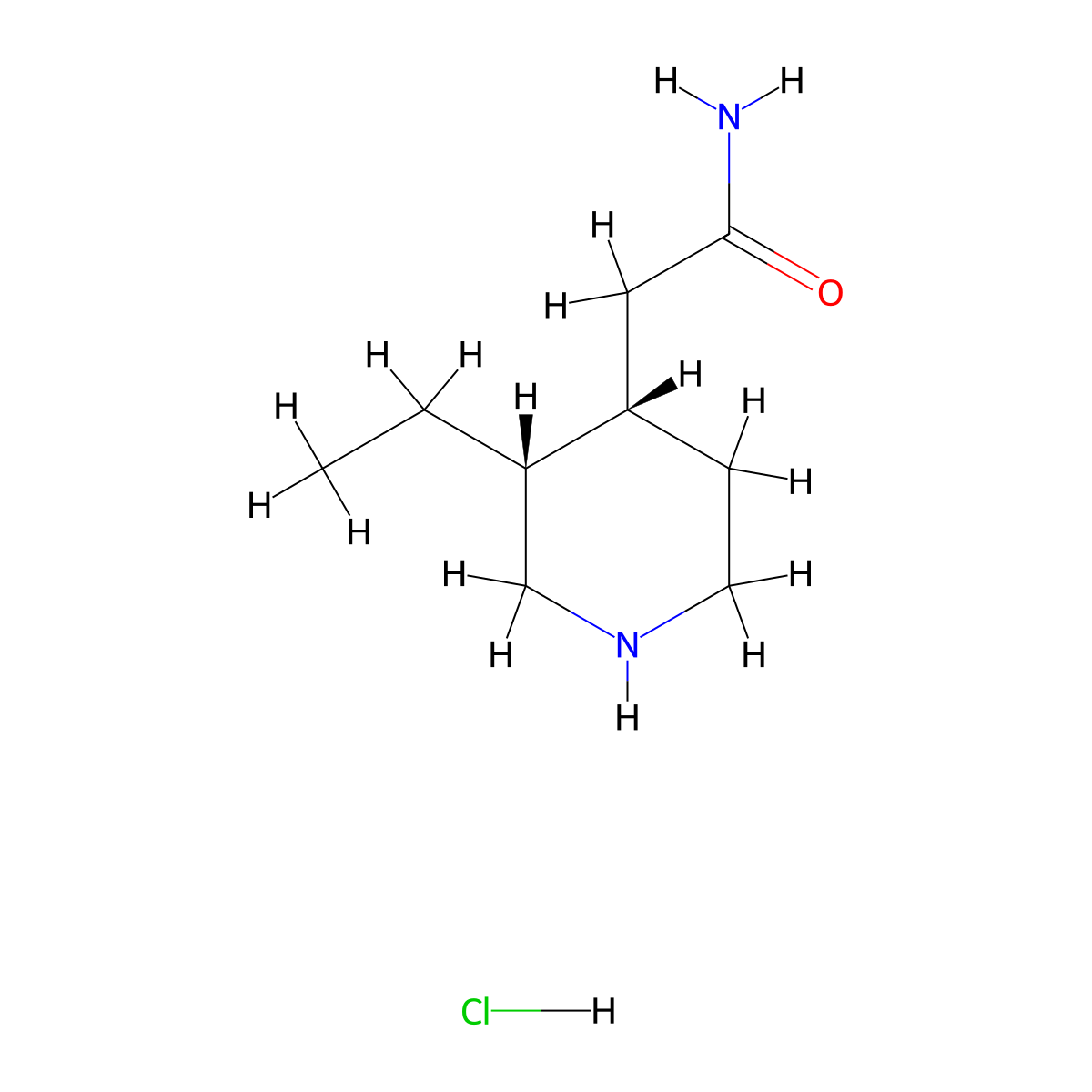 2-[(3R,4S)-3-ethylpiperidin-4-yl]acetamide hydrochloride molecular structure, CAS 2624108-75-2