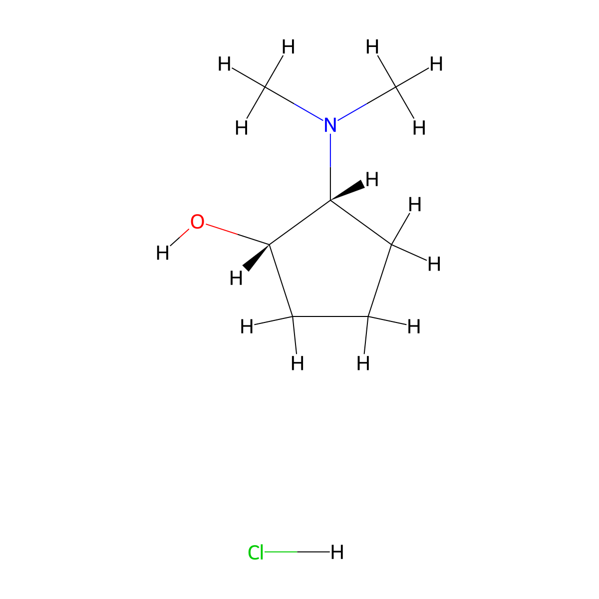 rac-(1R,2S)-2-(dimethylamino)cyclopentan-1-ol hydrochloride molecular structure, CAS 2624108-80-9