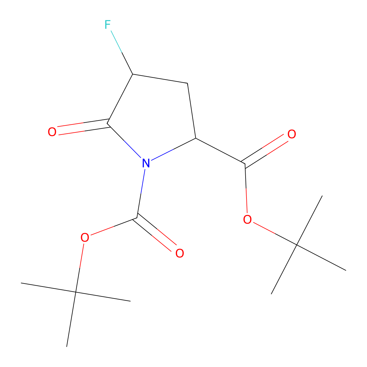 1,2-di-tert-butyl (2S,4R)-4-fluoro-5-oxopyrrolidine-1,2-dicarboxylate molecular structure, CAS 2624108-88-7