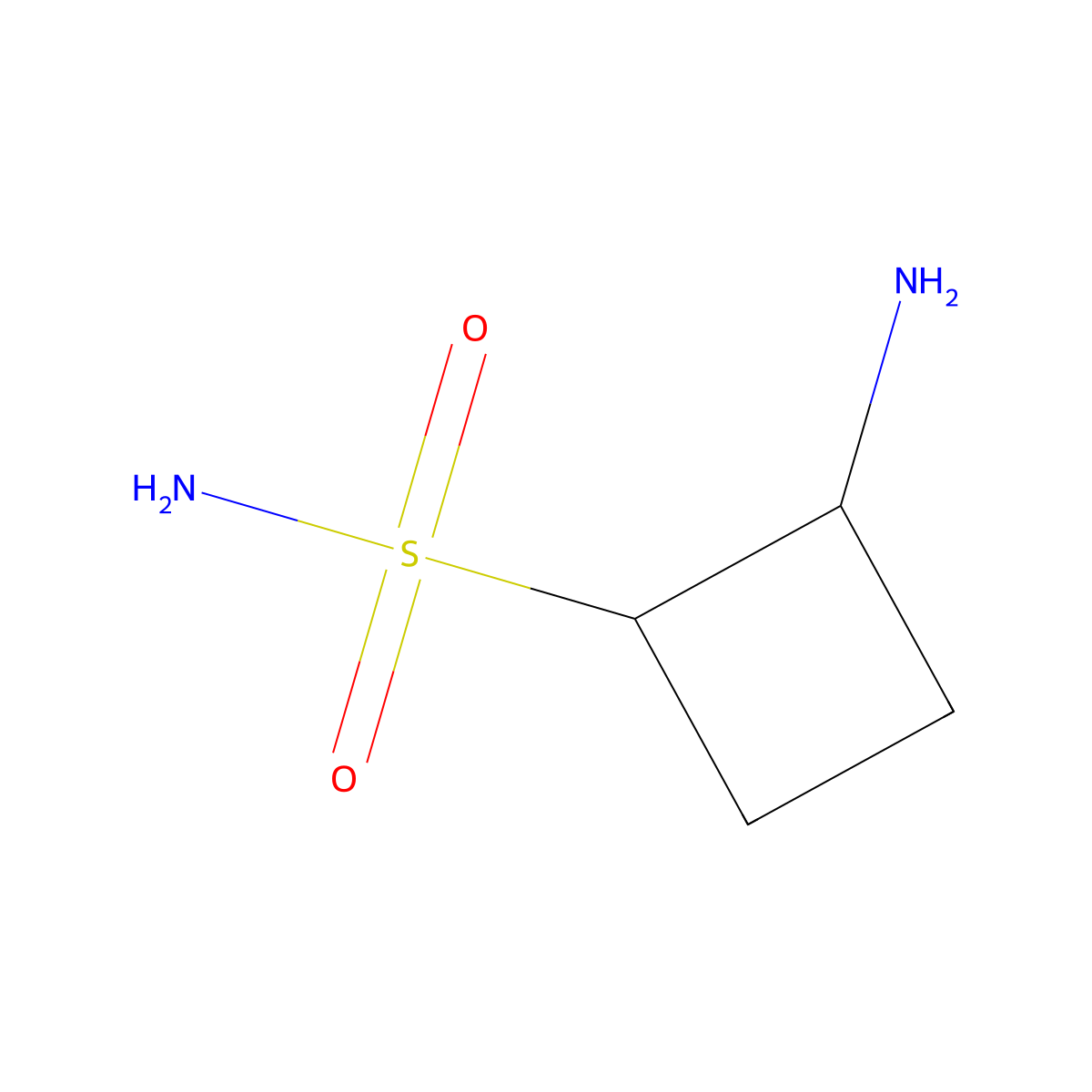 rac-(1R,2R)-2-aminocyclobutane-1-sulfonamide molecular structure, CAS 2624109-13-1