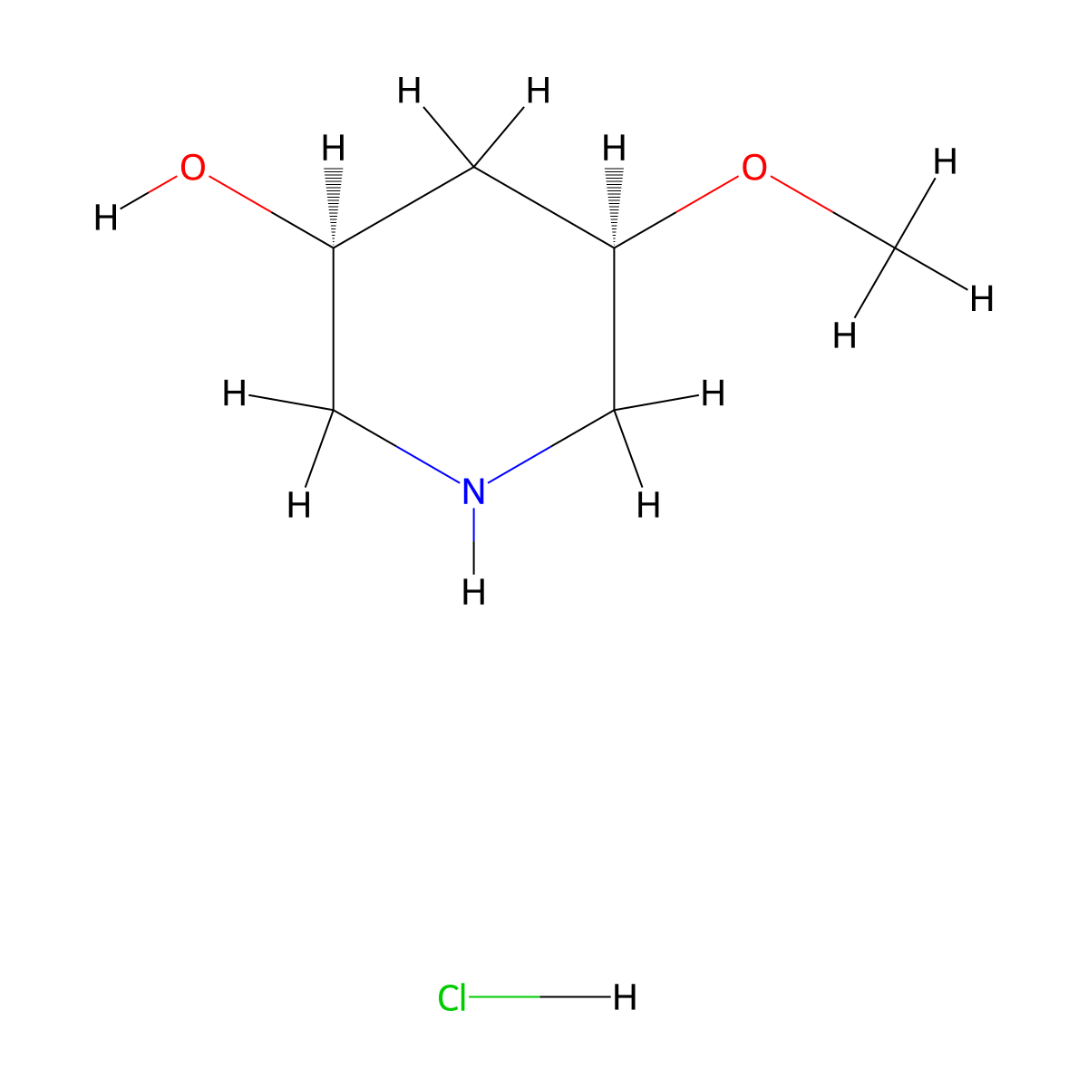 (3S,5R)-5-methoxypiperidin-3-ol hydrochloride molecular structure, CAS 2624109-21-1