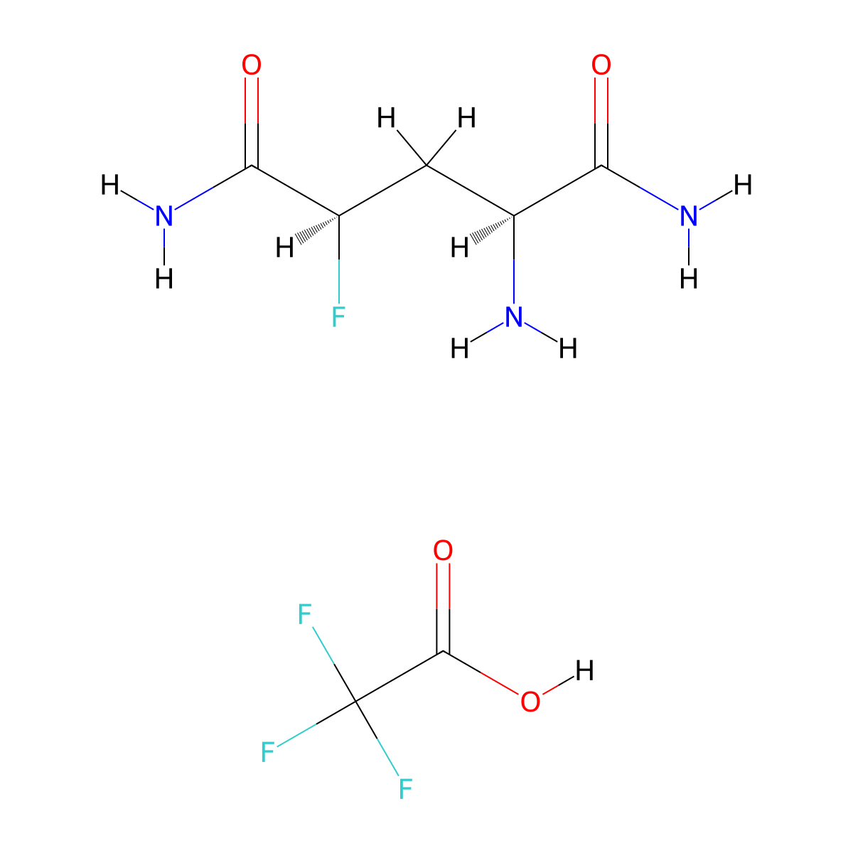 (2S,4R)-2-amino-4-fluoropentanediamide, trifluoroacetic acid molecular structure, CAS 2624109-30-2