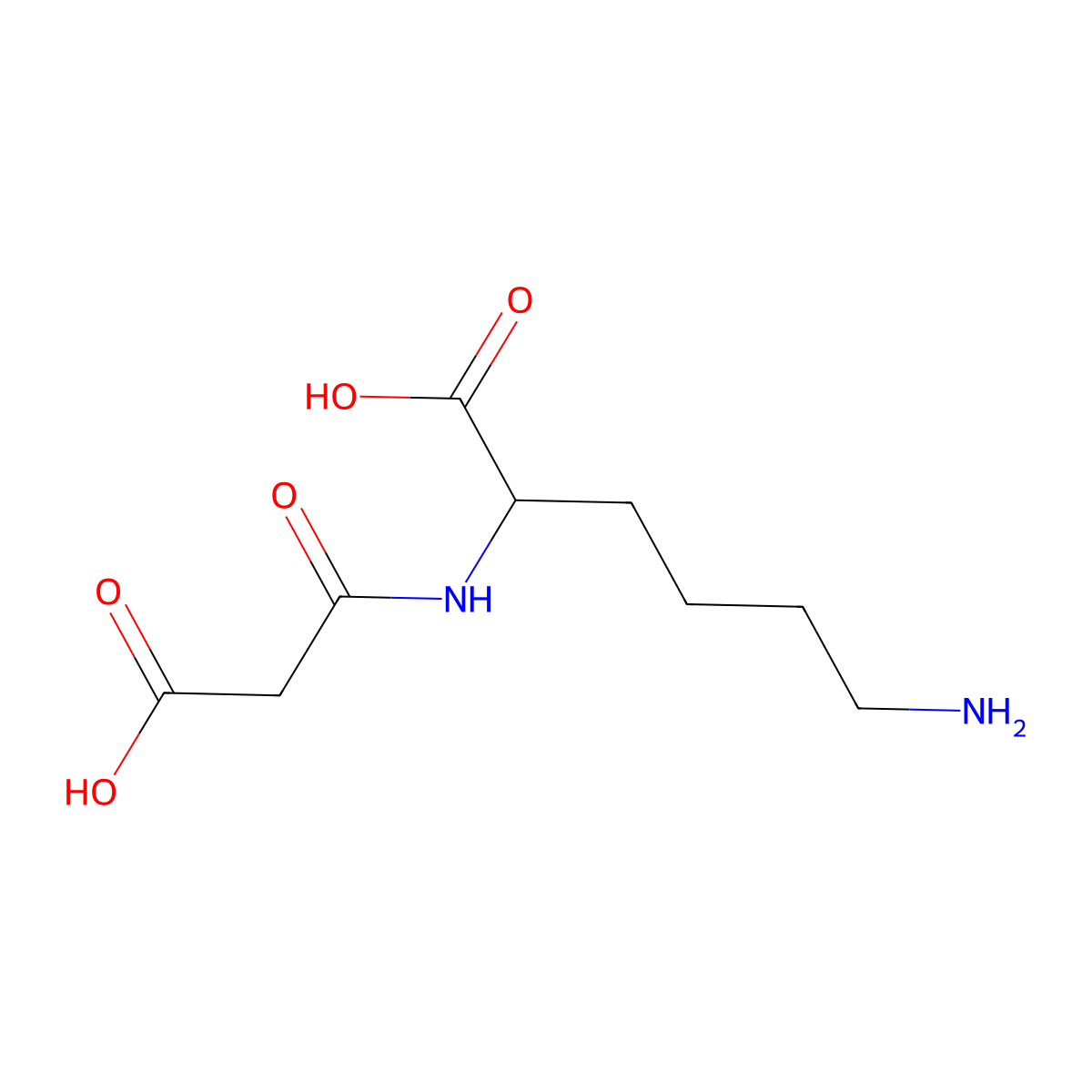 (2S)-6-amino-2-(2-carboxyacetamido)hexanoic acid molecular structure, CAS 2624109-37-9