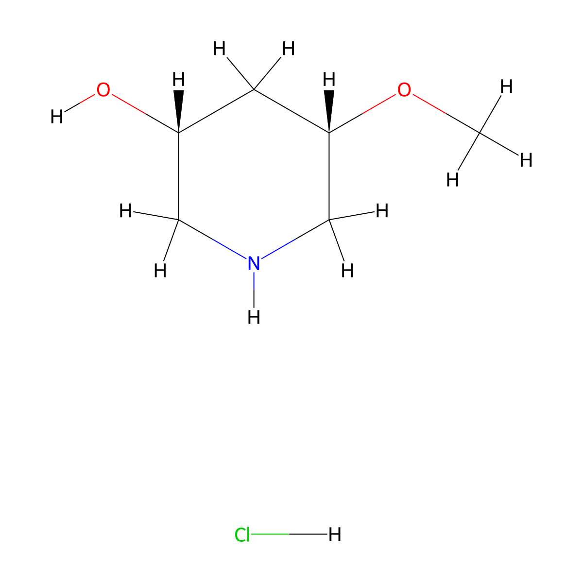 (3R,5S)-5-methoxypiperidin-3-ol hydrochloride molecular structure, CAS 2624109-42-6