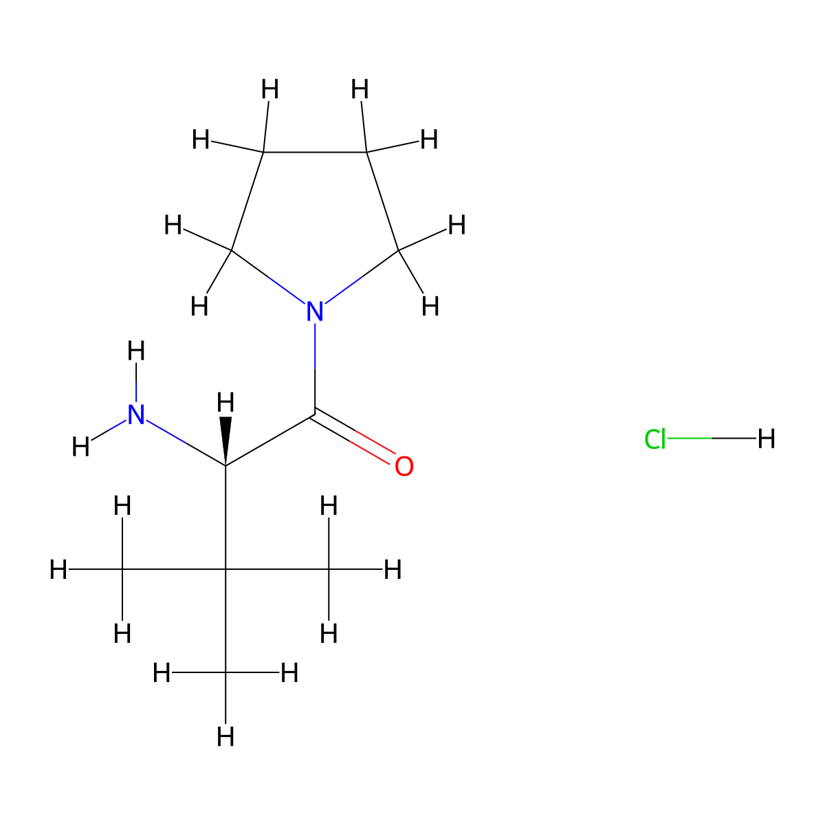 (2S)-2-amino-3,3-dimethyl-1-(pyrrolidin-1-yl)butan-1-one hydrochloride molecular structure, CAS 2624109-44-8