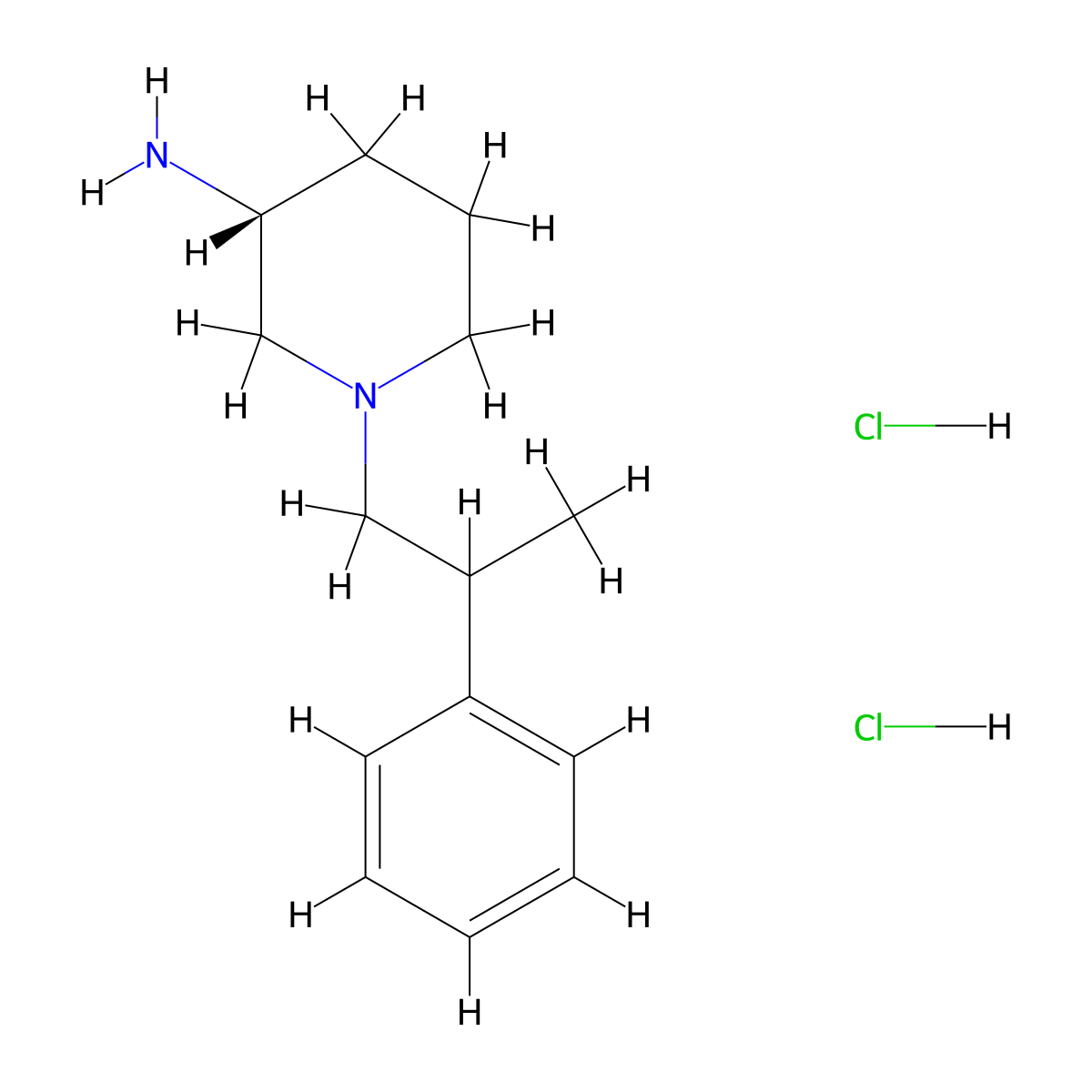 (3R)-1-(2-phenylpropyl)piperidin-3-amine dihydrochloride molecular structure, CAS 2624110-39-8