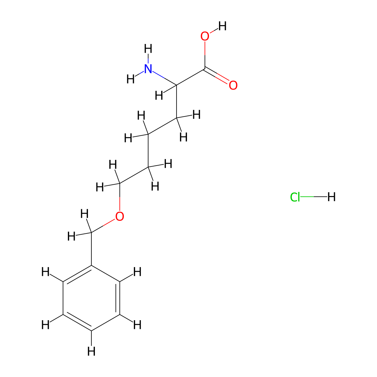 2-Amino-6-(benzyloxy)hexanoic acid hydrochloride molecular structure, CAS 2624117-53-7